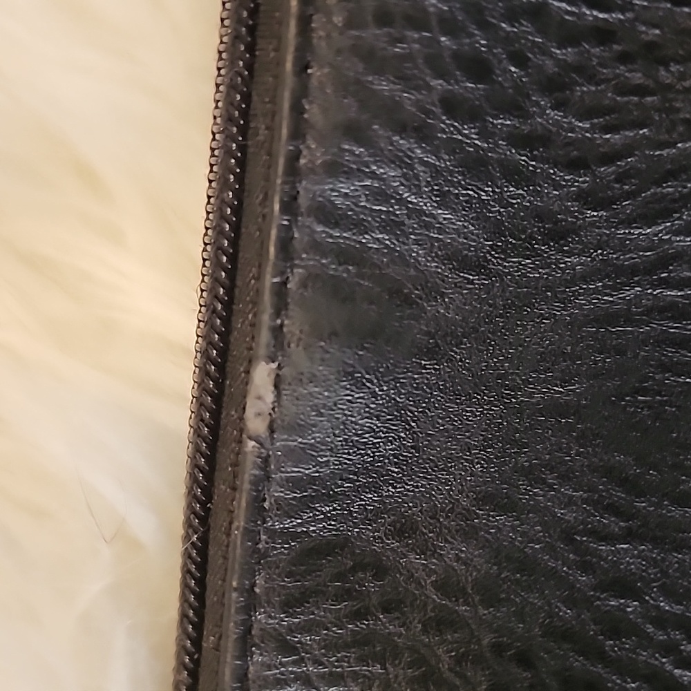 Free People Black Leather Hand Bag 15" x 12" - Picture 10 of 12